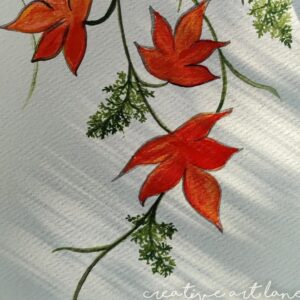 A simple autumn leaves on a gift card.