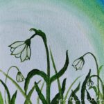 A simple floral landscape painting on little canvas.