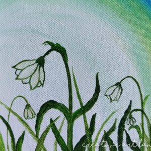 A simple floral landscape painting on little canvas.